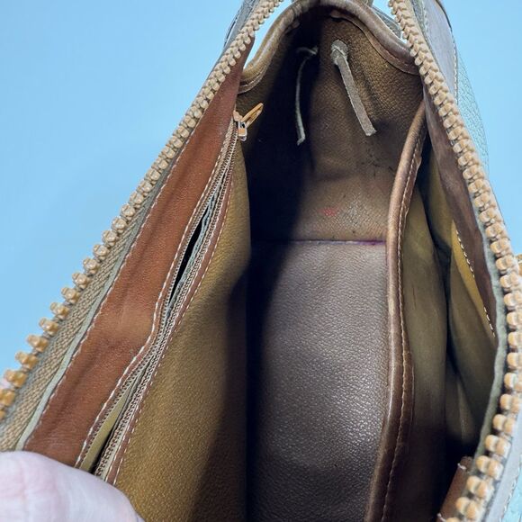 Vintage Dooney & Bourke Gladstone Satchel Dr Bag Bone Tan See Details - Picture 11 of 14